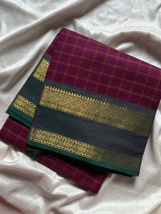 Kattam Edit – Magenta Pink Checked Chettinadu Cotton