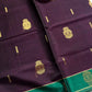 Vegan Silk Saree – Dark Purple Handloom Art Silk