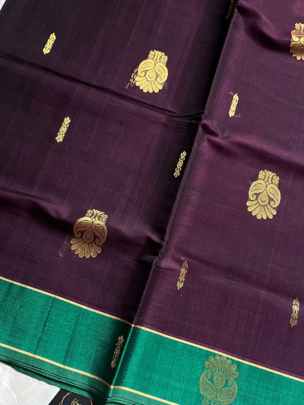 Vegan Silk Saree – Dark Purple Handloom Art Silk