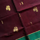 Vegan Silk Saree – Dark Maroon Handloom Art Silk