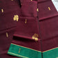 Vegan Silk Saree – Dark Maroon Handloom Art Silk