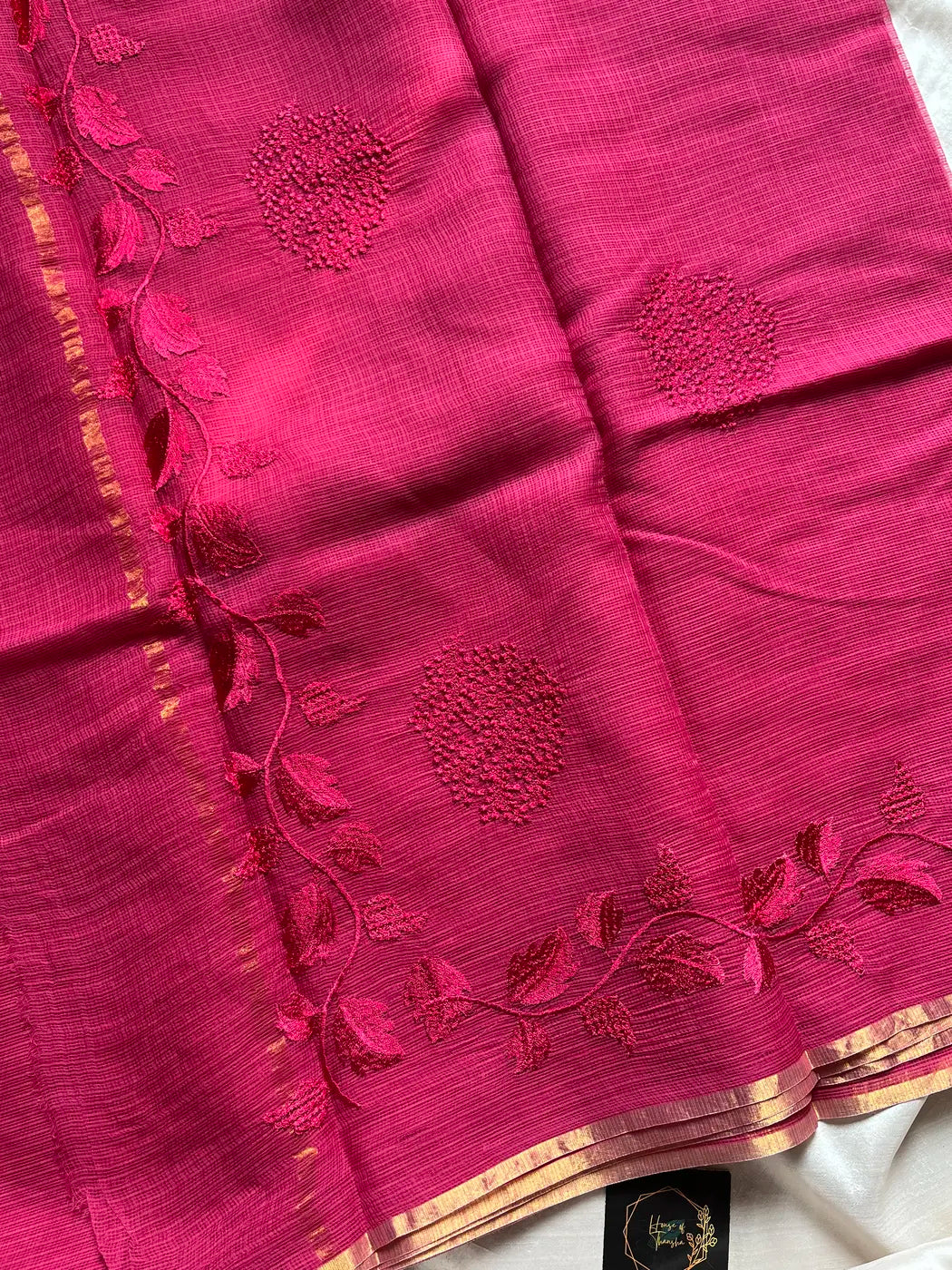 Kota Silk Cotton Saree - Pink