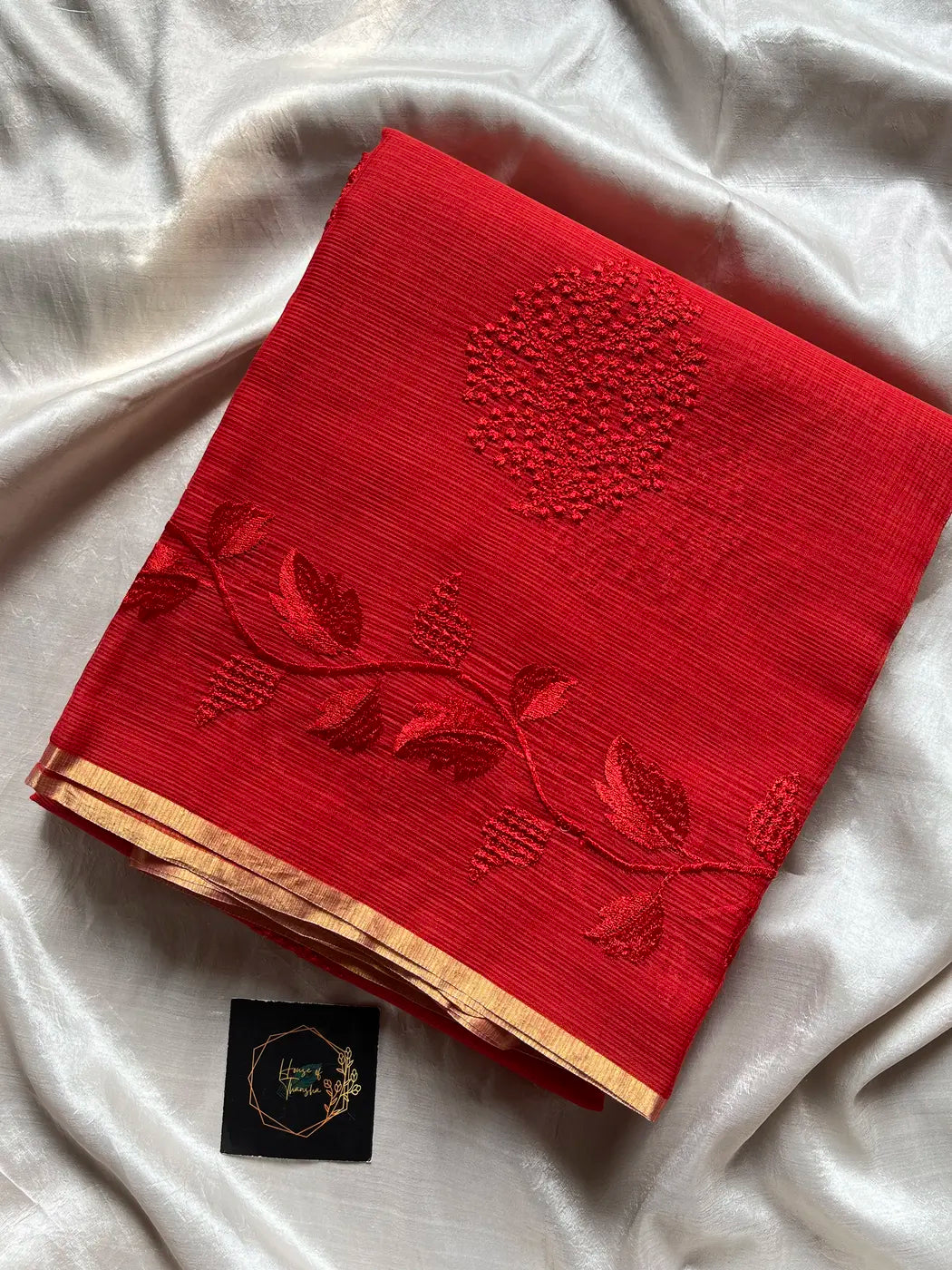 Kota Silk Cotton Saree - Red