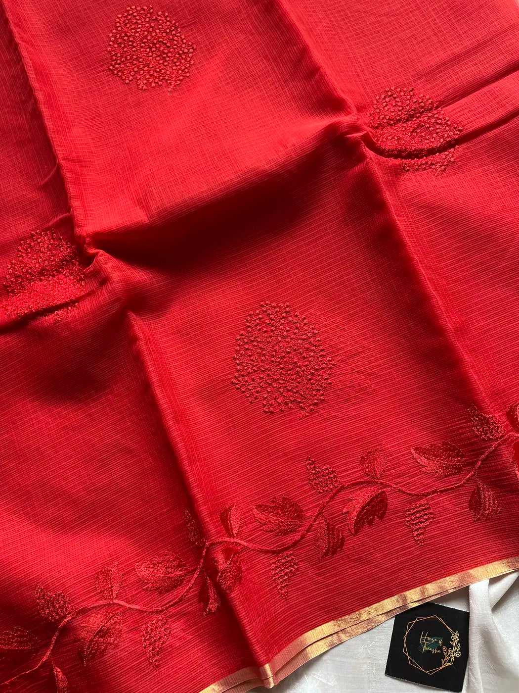 Kota Silk Cotton Saree - Red