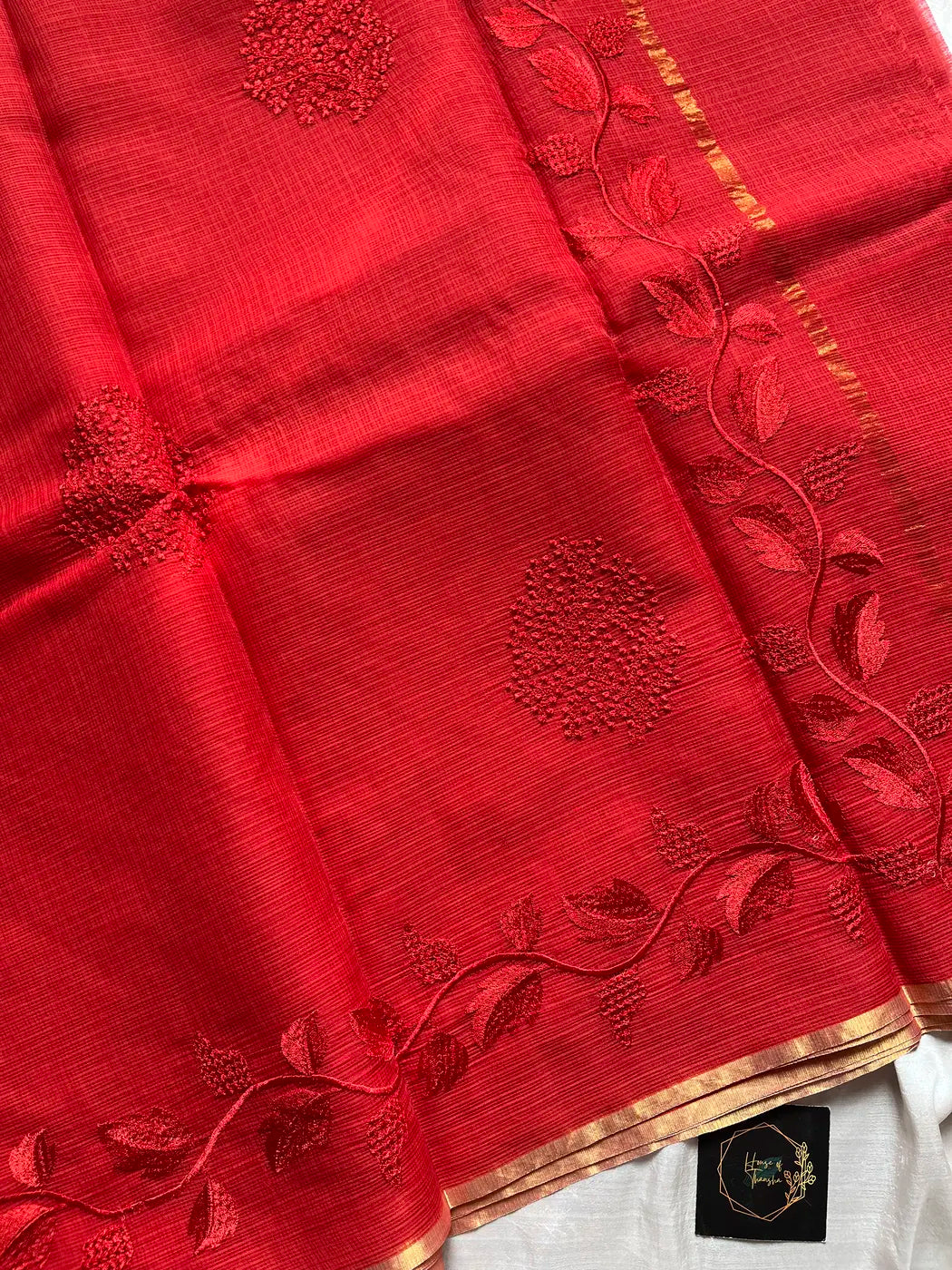 Kota Silk Cotton Saree - Red