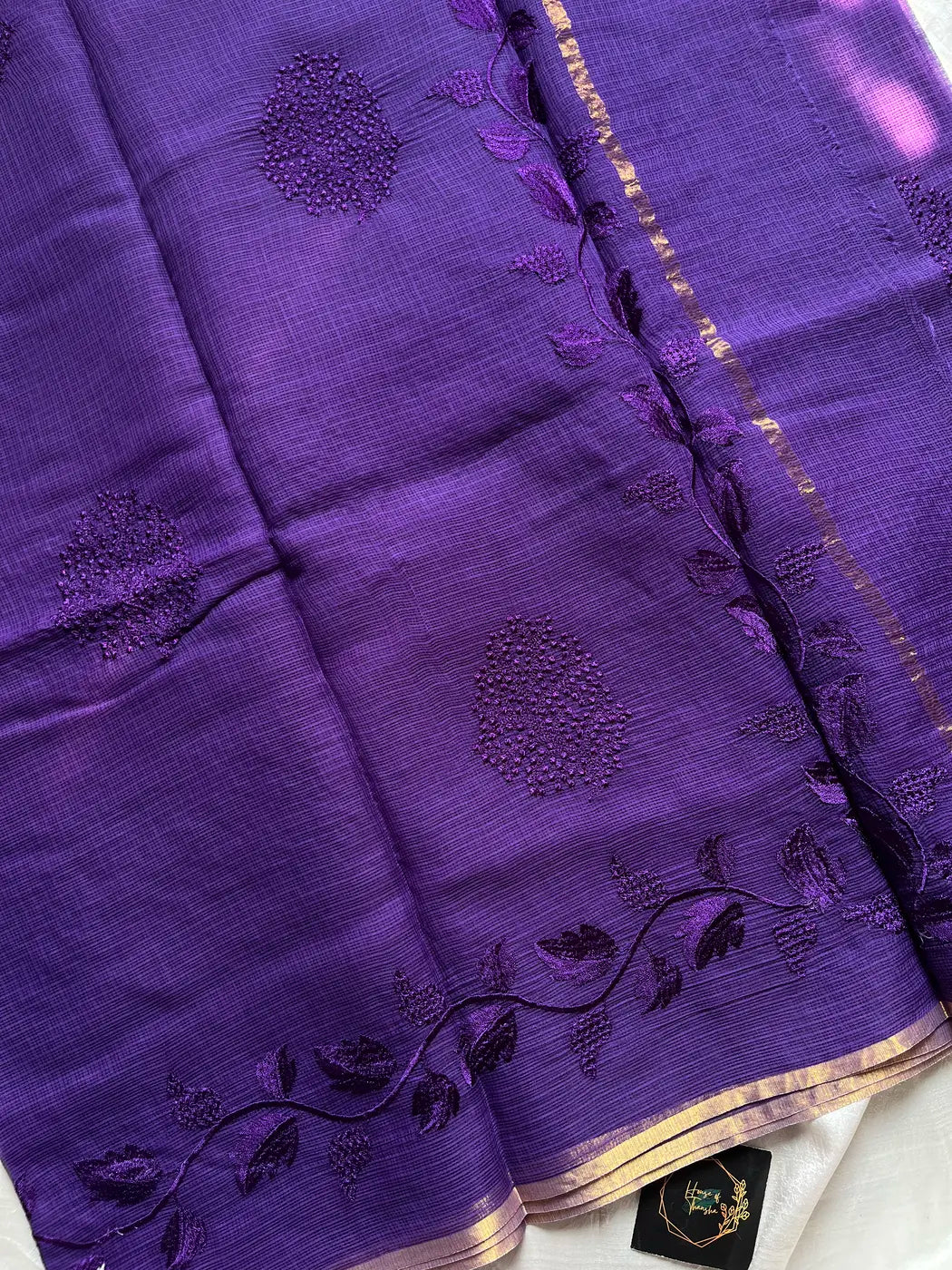 Kota Silk Cotton Saree - Purple