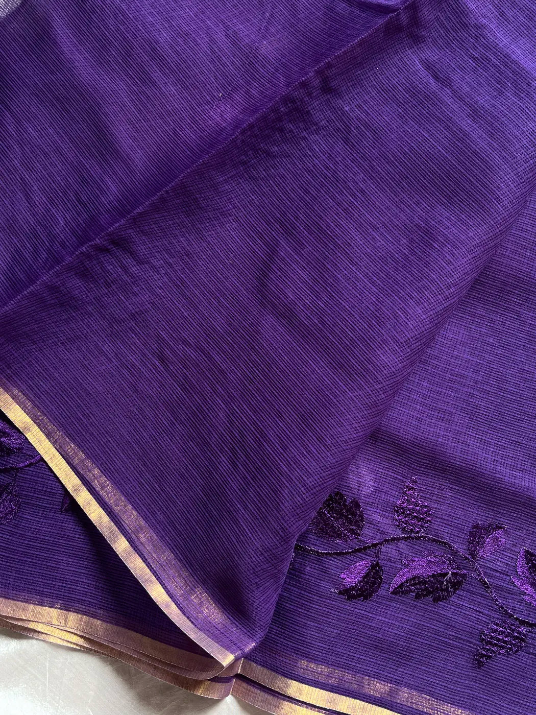 Kota Silk Cotton Saree - Purple