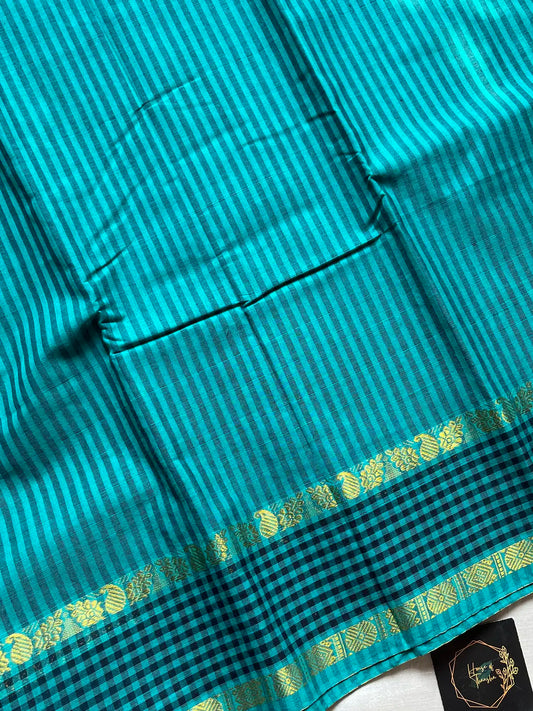 Mini Kattam - Teal Blue Chettinadu Cotton