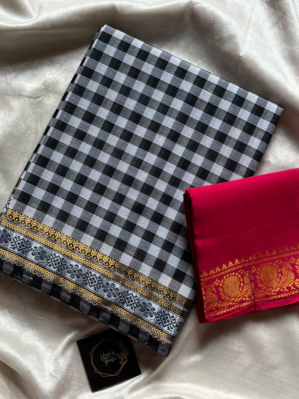 Black & White Kattam - Chettinadu Cotton