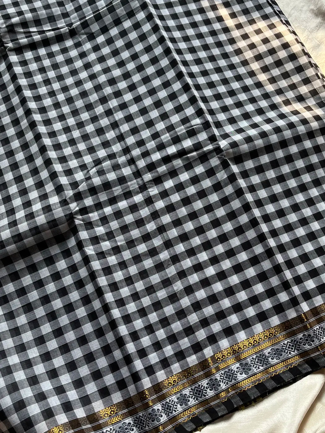 Black & White Kattam - Chettinadu Cotton