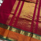 Throne Edit – Maroon 120 Counts Mercerised Kanchi Cotton Saree