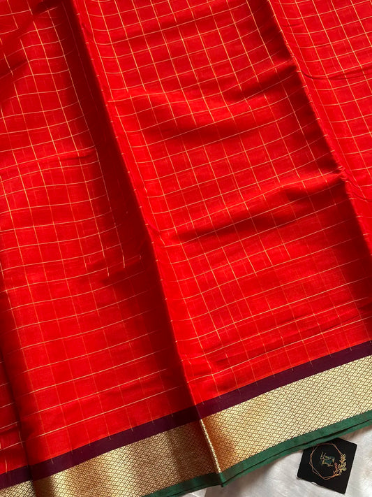 Devendra Saree – Red | Handloom Art silk