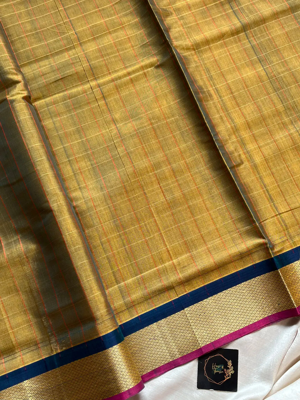 Devendra Saree – Olive Gold | Handloom Art silk