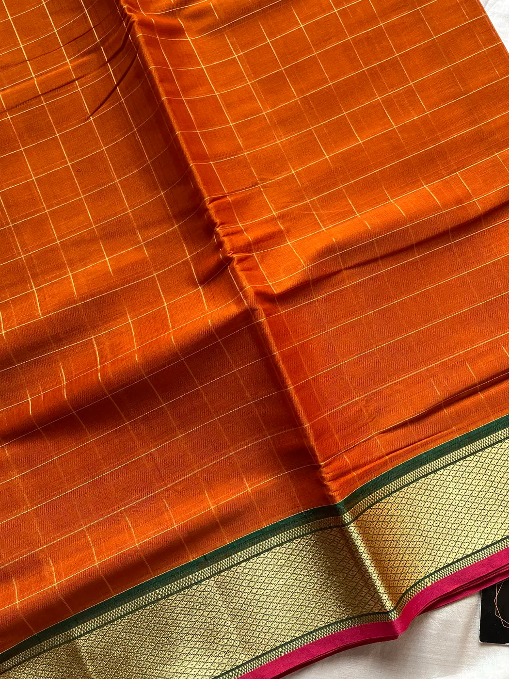 Devendra Saree – Burnt orange | Handloom Art silk