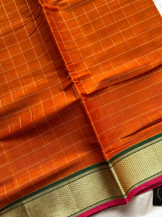 Devendra Saree – Burnt orange | Handloom Art silk