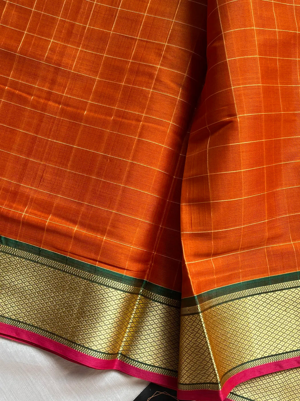 Devendra Saree – Burnt orange | Handloom Art silk