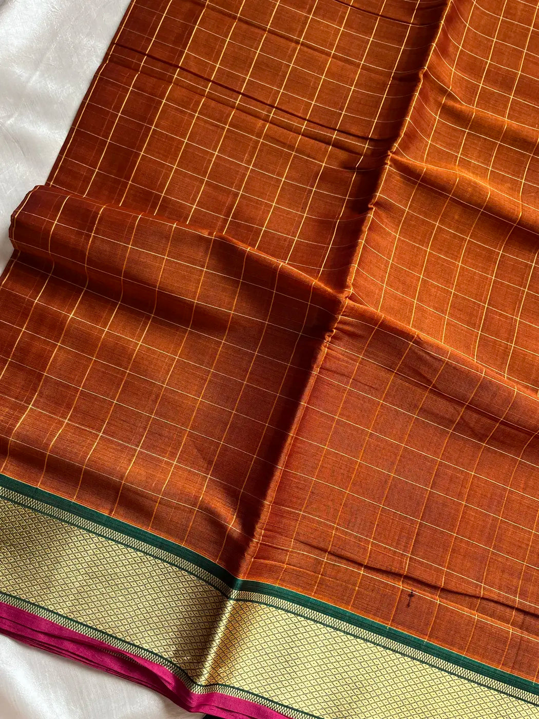 Devendra Saree – Rust | Handloom Art silk
