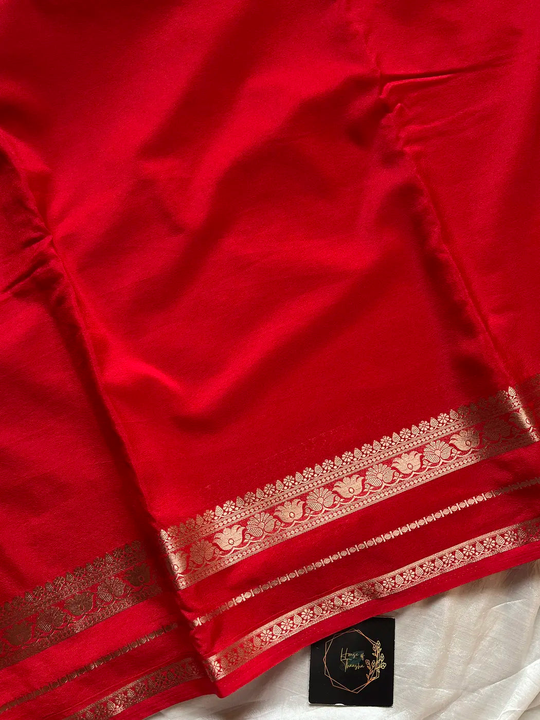 Semi Mysore Silk Saree – Red