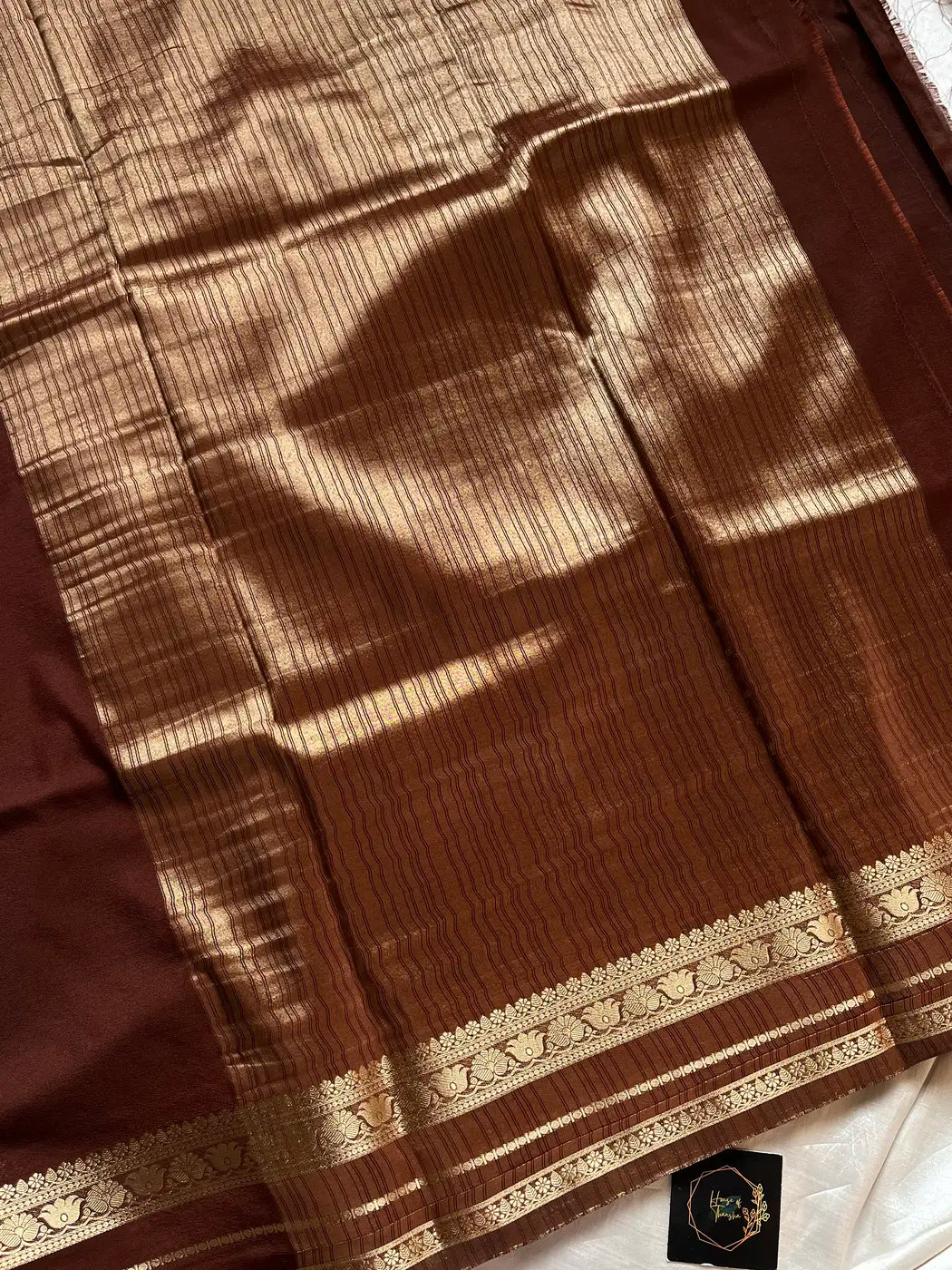Semi Mysore Silk Saree – Coffee brown