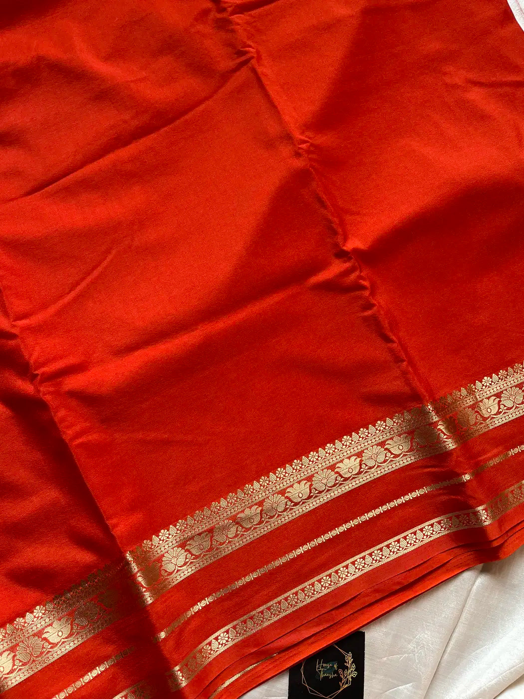 Semi Mysore Silk Saree – Orange