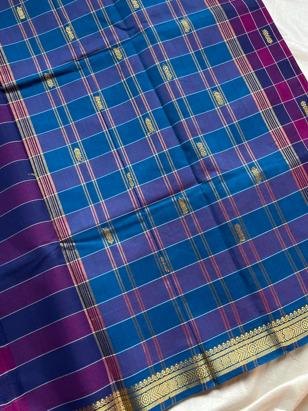 Kattam Edit – Checked Chettinadu Cotton Saree