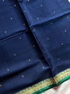 Vegan Weaves – Blue & Green Handloom Art Silk Saree