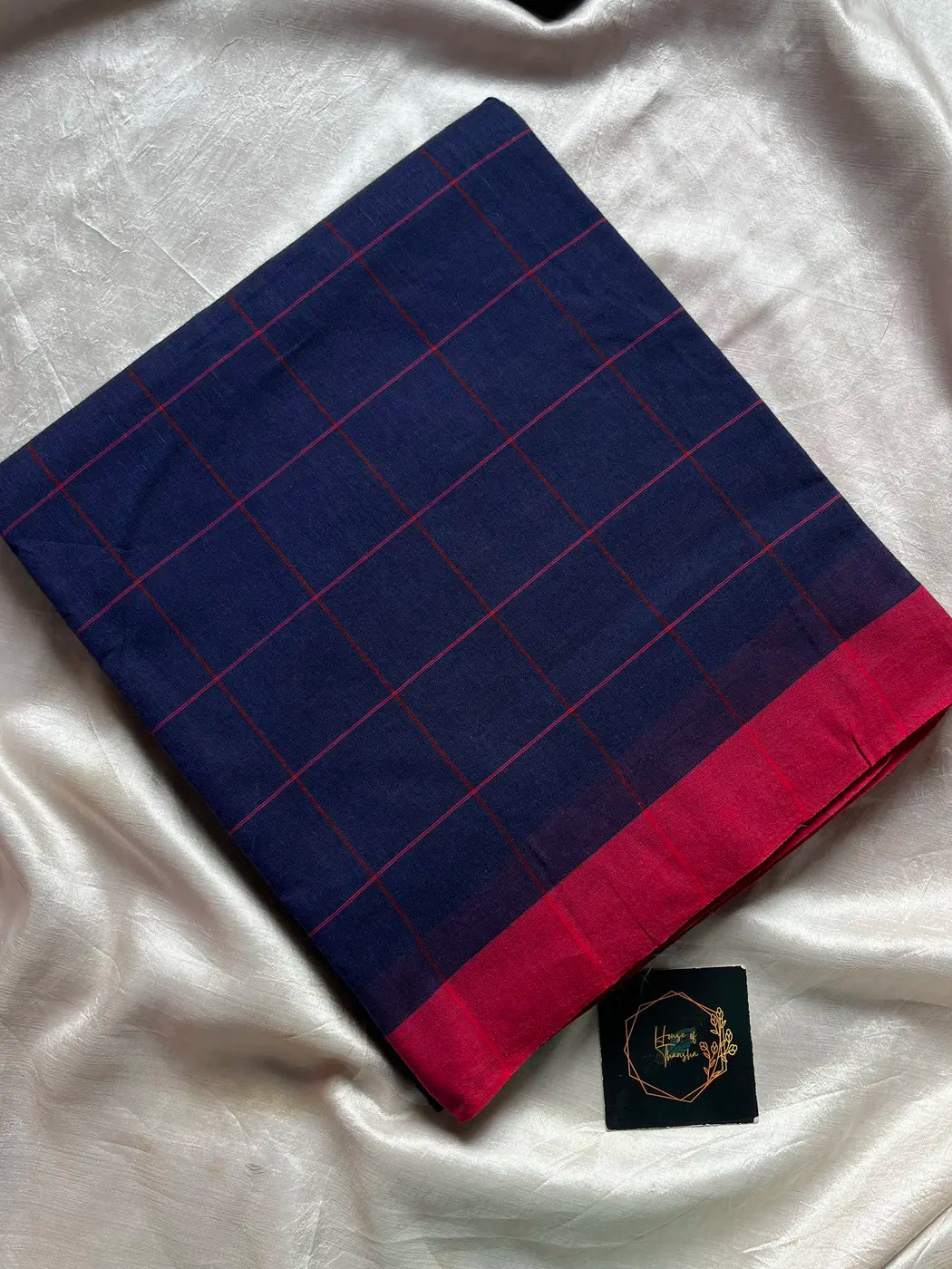 Chettinadu Cotton Saree –  Dark Blue