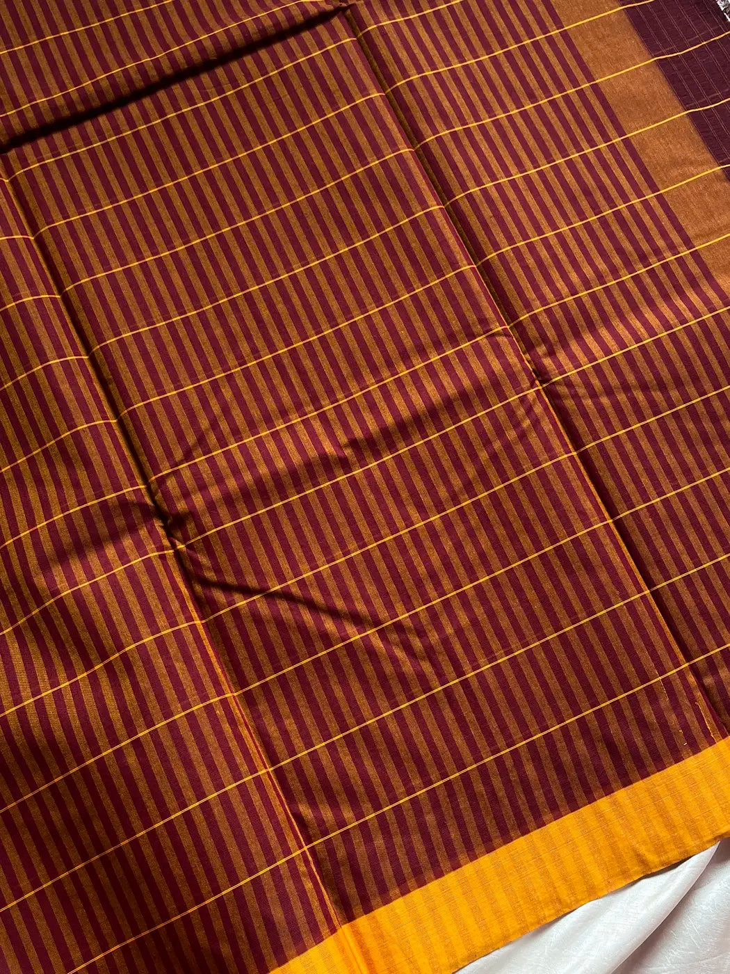 Chettinadu Cotton Saree –  Maroon