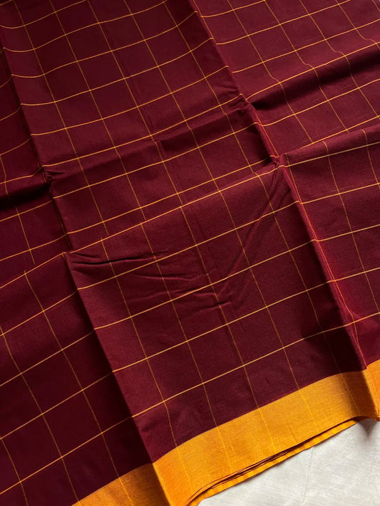 Chettinadu Cotton Saree –  Maroon