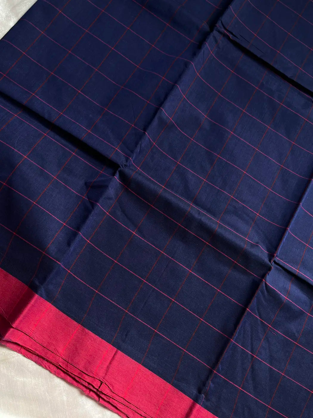 Chettinadu Cotton Saree –  Dark Blue