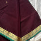 Vegan Weaves - Coffee Brown & Green Handloom Art Silk Saree