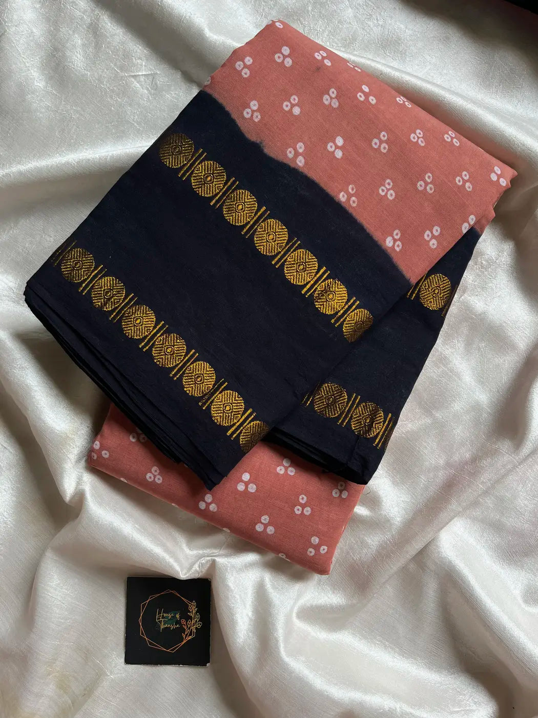 Madurai Sungudi Cotton - Peach