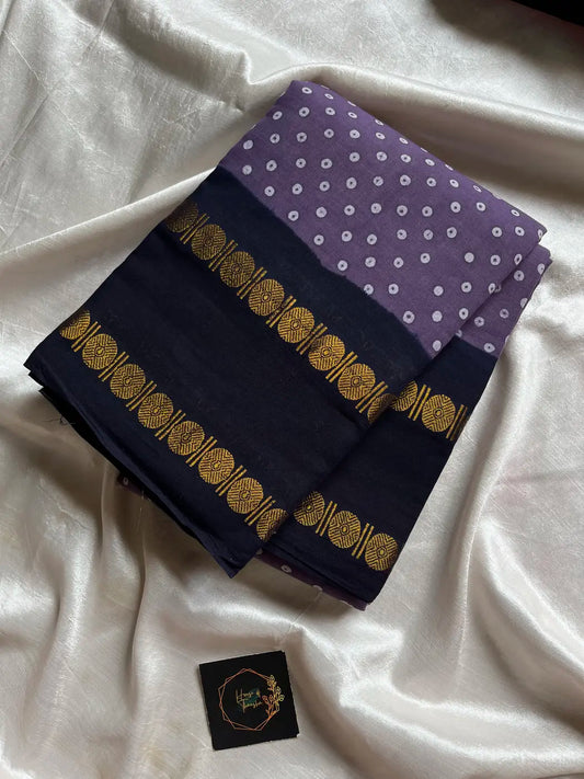 Madurai Sungudi Cotton - Purple