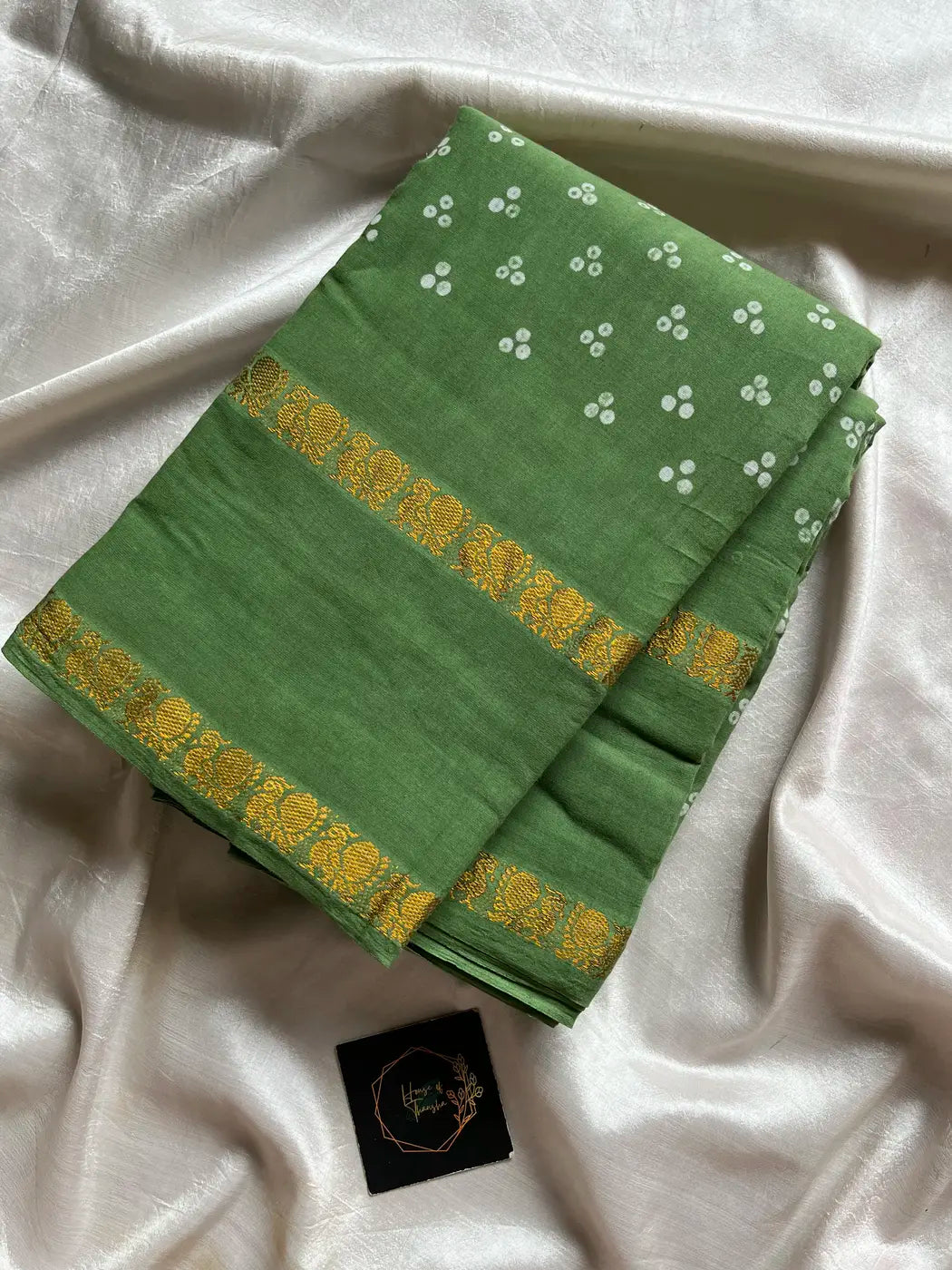 Madurai Sungudi Cotton - Pastel Green