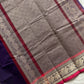 Dusky Petal – Pure Kanchi cotton saree in violet with pink thread-woven border and motifs, by House of Thansha.