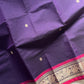 Dusky Petal – Pure Kanchi cotton saree in violet with pink thread-woven border and motifs, by House of Thansha.