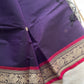 Dusky Petal – Pure Kanchi cotton saree in violet with pink thread-woven border and motifs, by House of Thansha.
