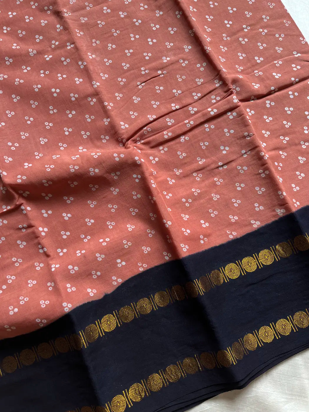 Madurai Sungudi Cotton - Peach