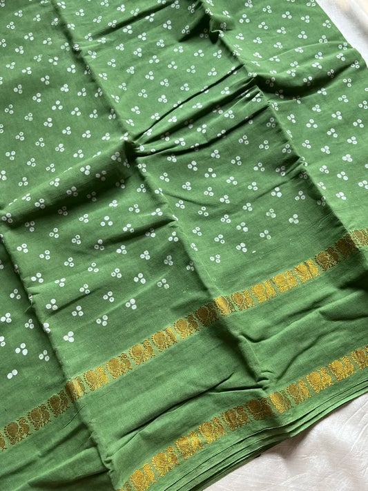 Madurai Sungudi Cotton - Pastel Green