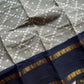 Madurai Sungudi Cotton - Grey & Dark blue