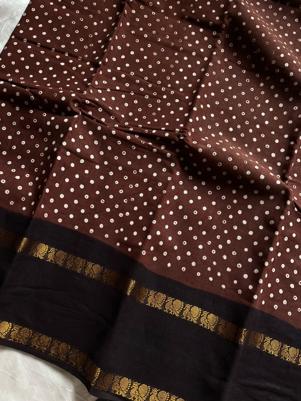Madurai Sungudi Cotton - Brown