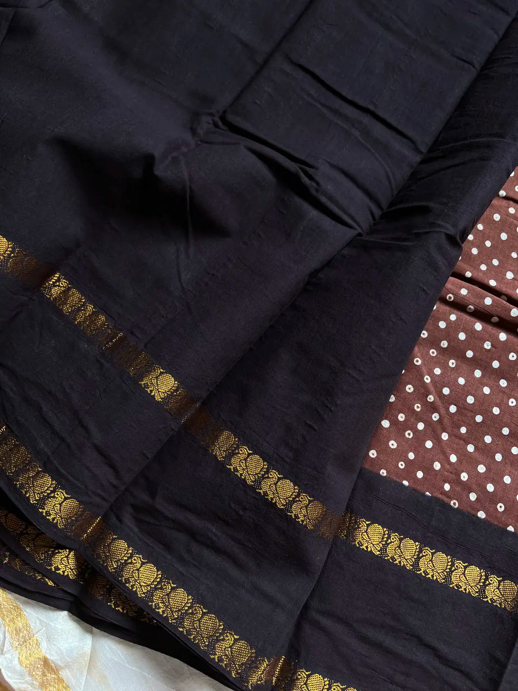 Madurai Sungudi Cotton - Brown