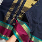 Throne Edit – Dark Blue 120 Counts Mercerised Kanchi Cotton Saree