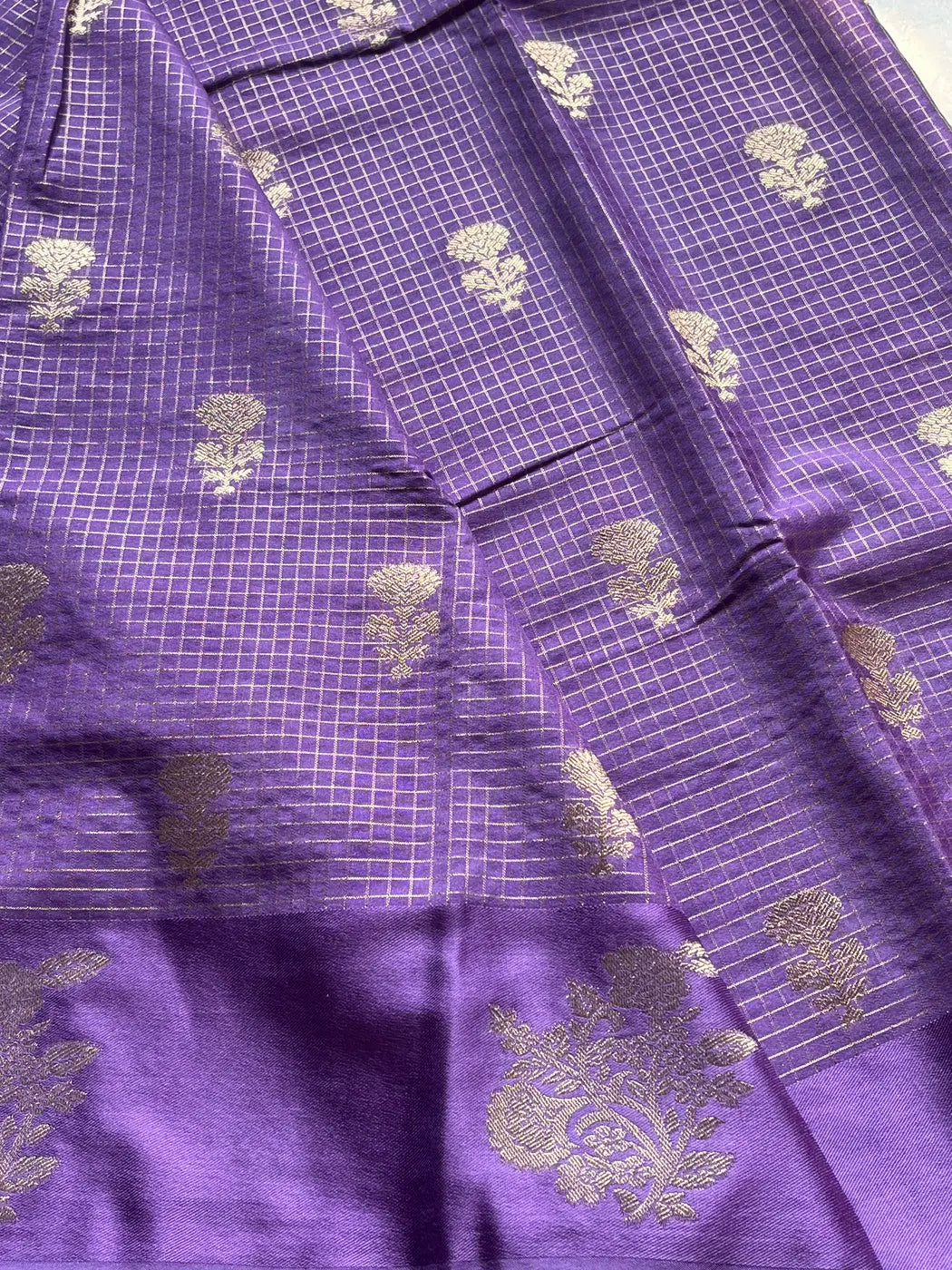 Banarasi Crepe Silk Saree – Lavender