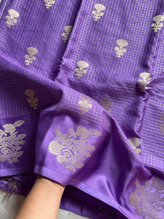 Banarasi Crepe Silk Saree – Lavender