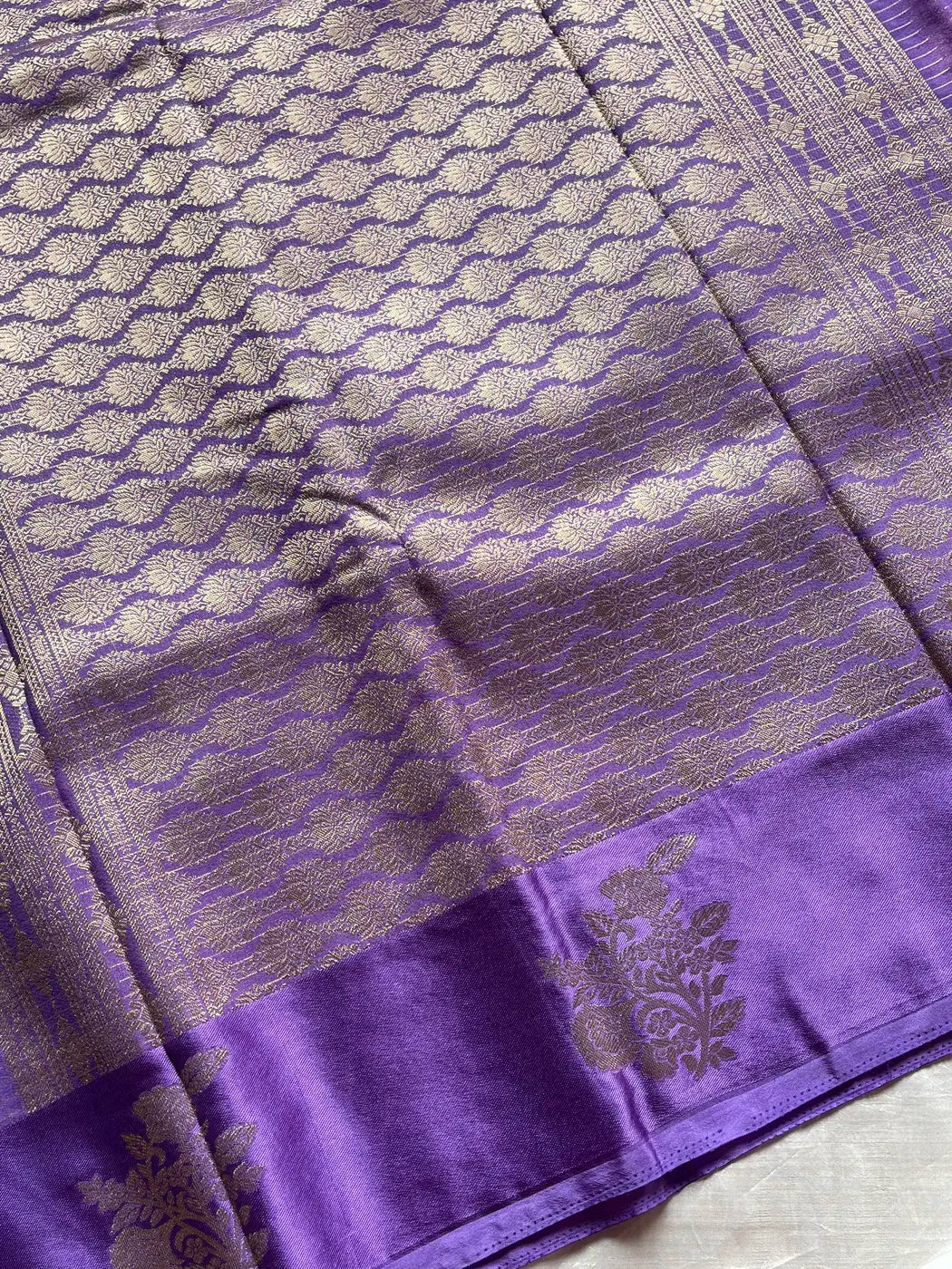 Banarasi Crepe Silk Saree – Lavender