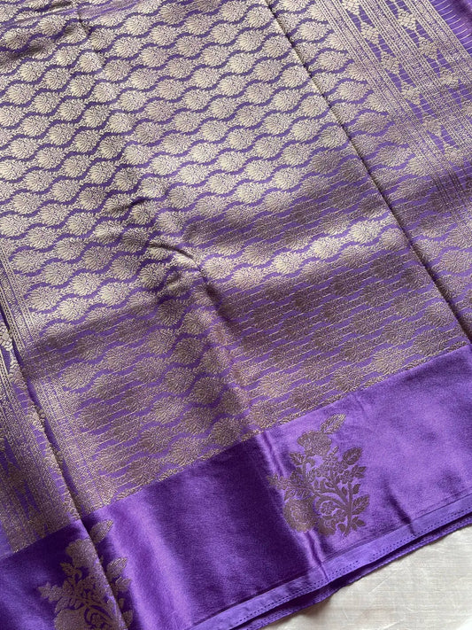 Banarasi Crepe Silk Saree – Lavender