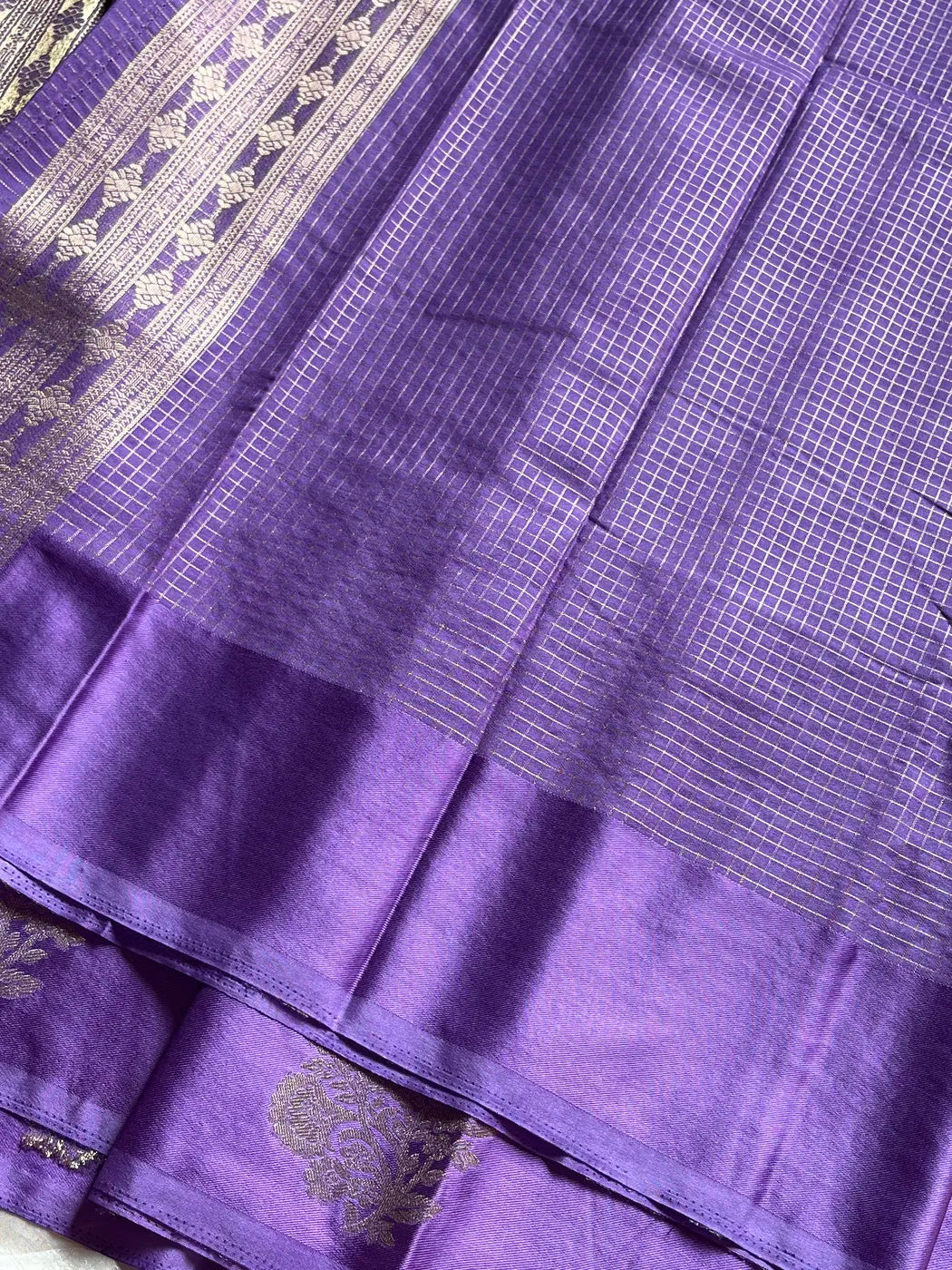 Banarasi Crepe Silk Saree – Lavender
