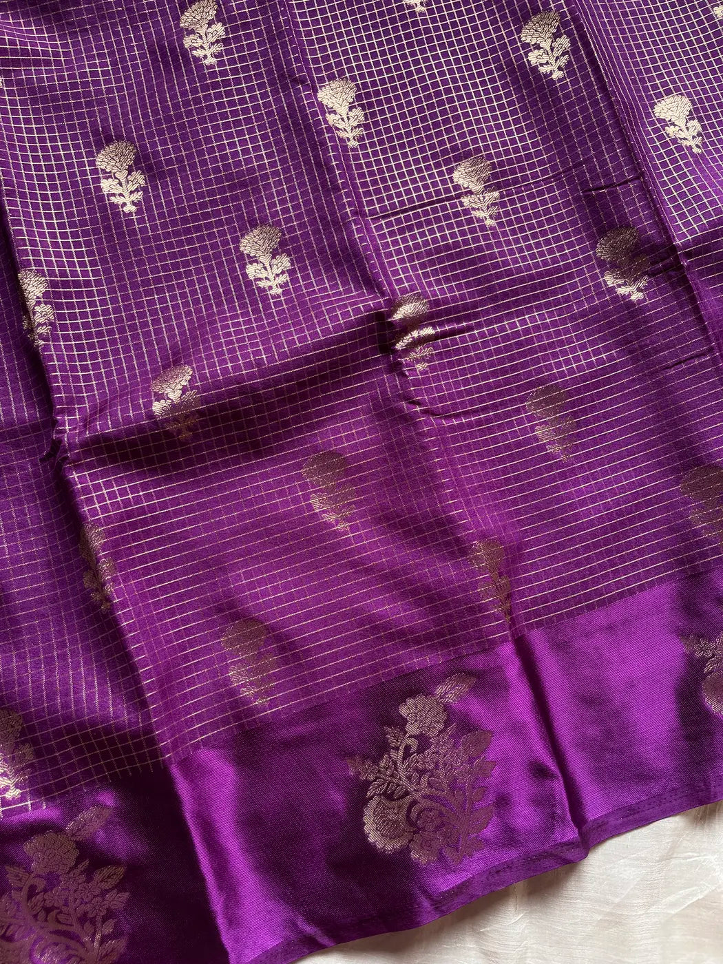 Banarasi Crepe Silk Saree – Mulberry Purple