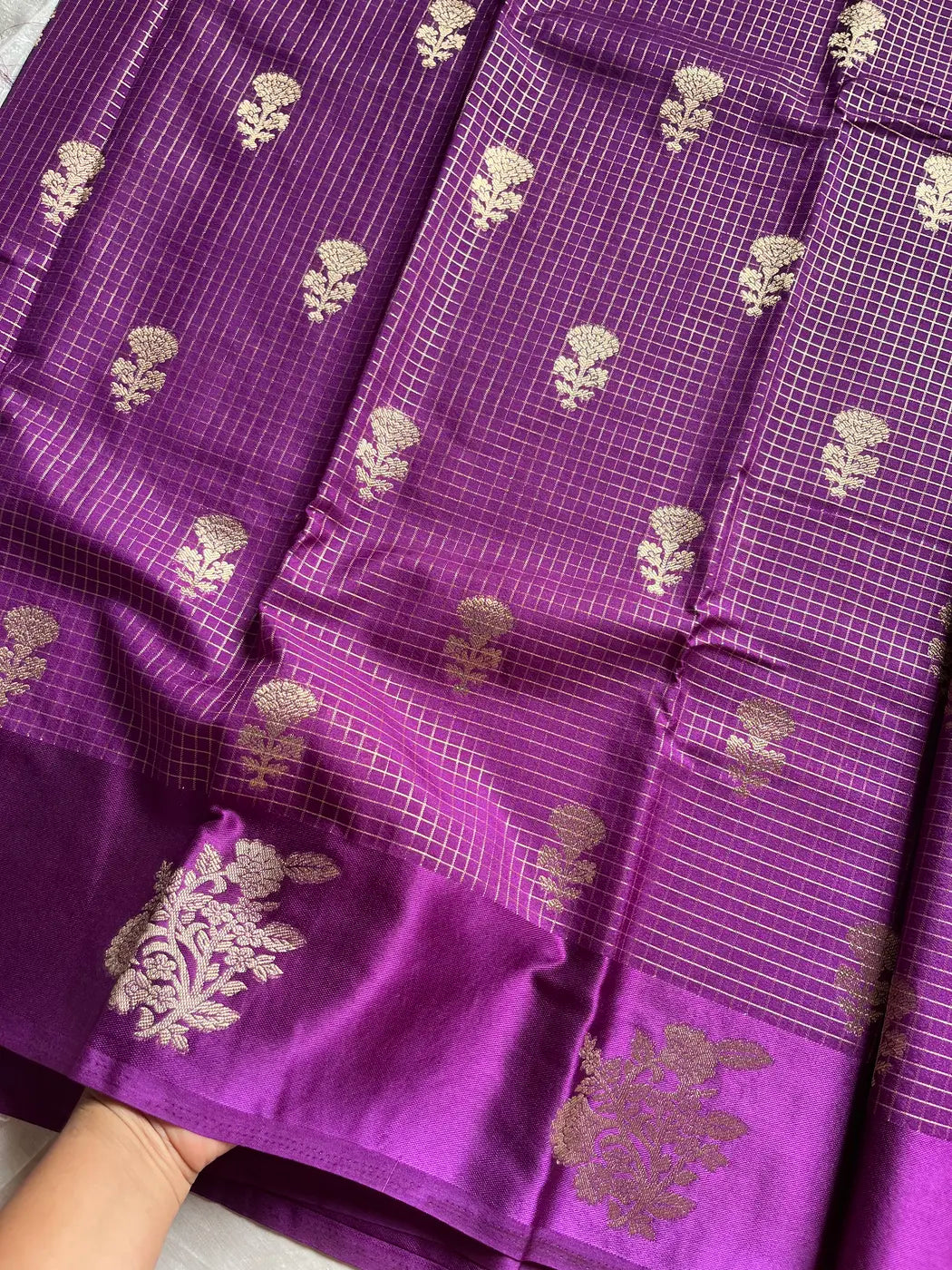 Banarasi Crepe Silk Saree – Mulberry Purple